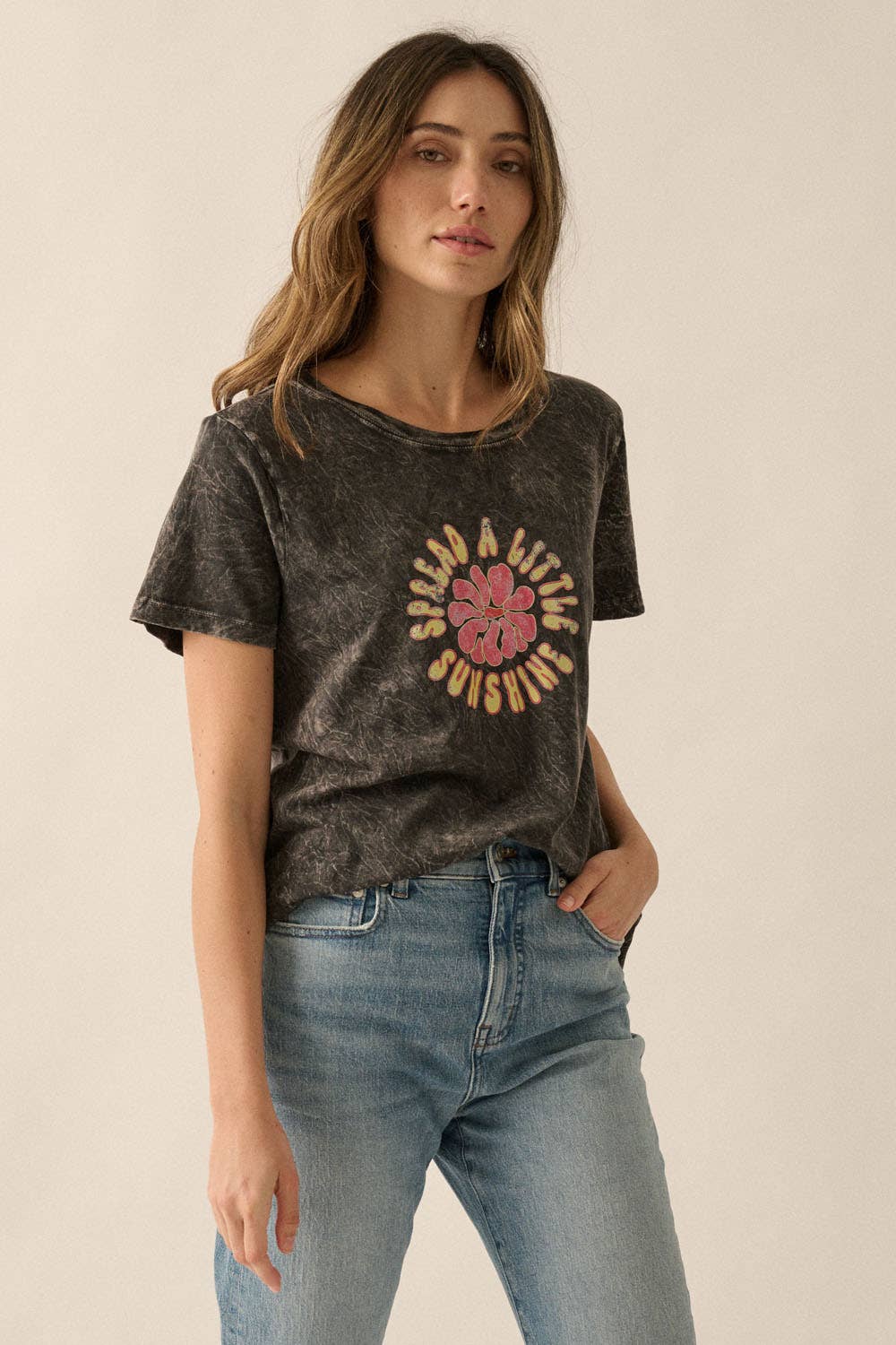 Spread A Little Sunshine Vintage-Wash Graphic Tee