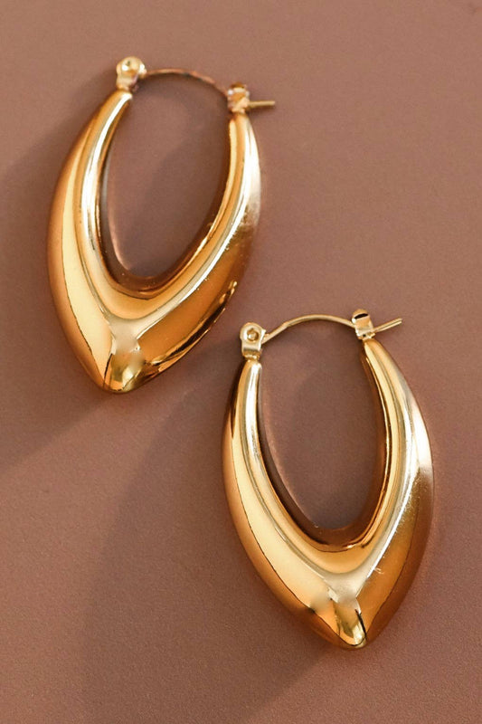18K Gold Plated Waterproof Stainless Steel Hoop Earrings