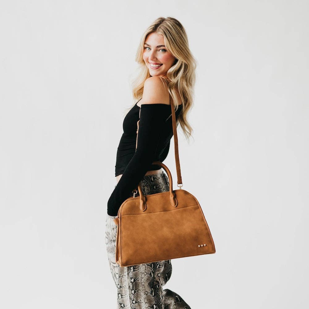 Nirvana Nubuck Tote: Camel