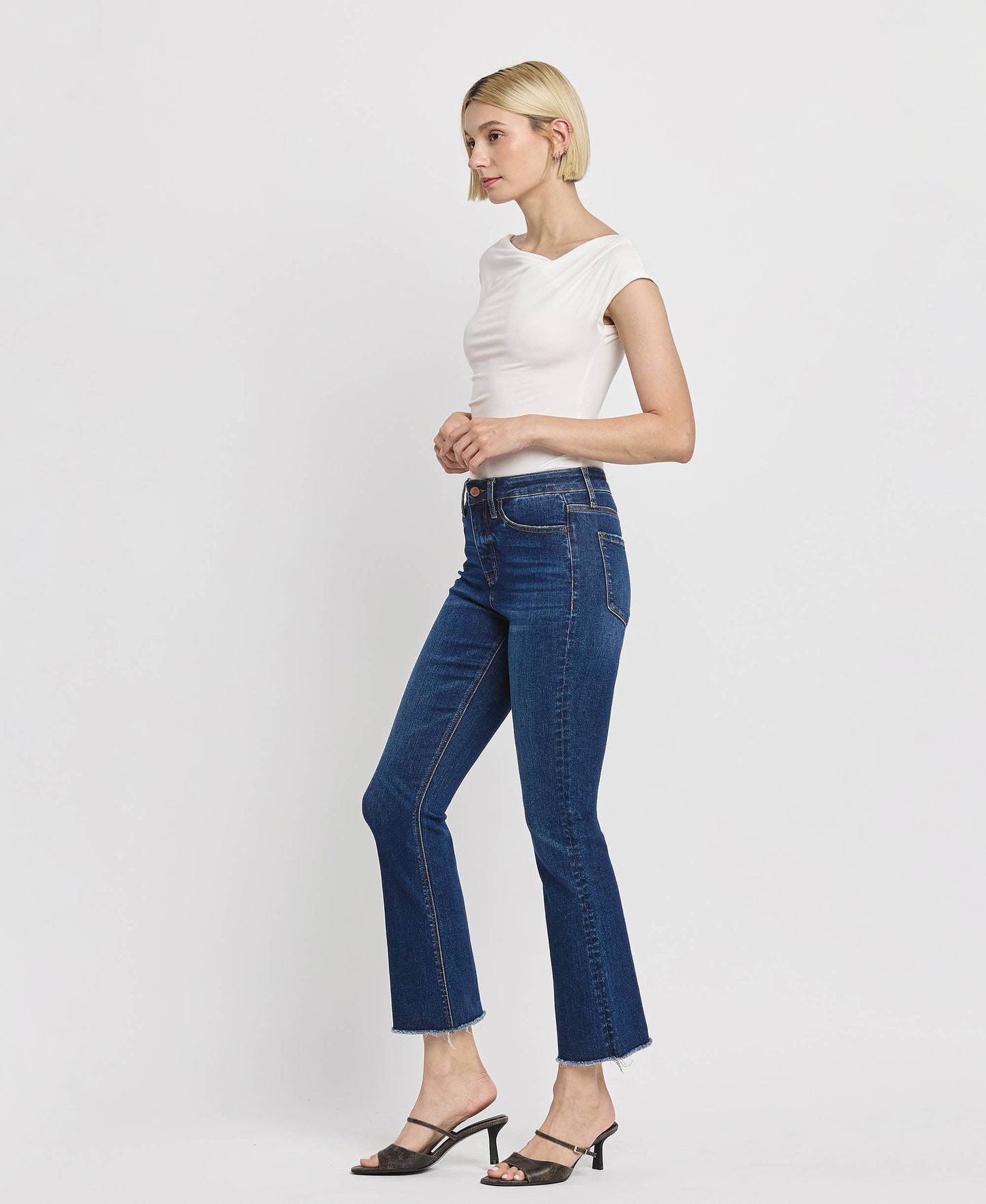 Dark Denim Kick Flares