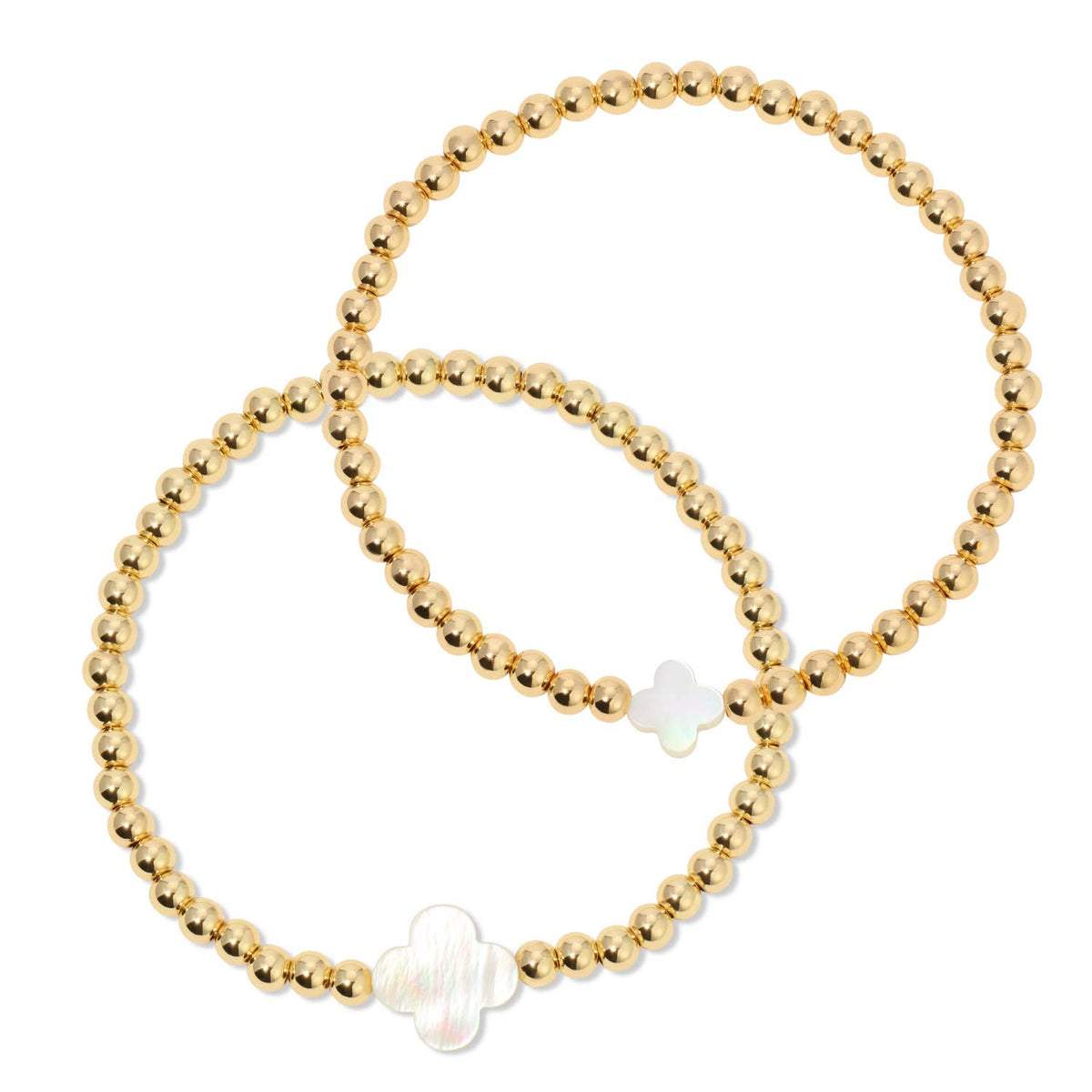 Splendid Iris - 4mm Bracelet With Shell Quatrefoil Accents