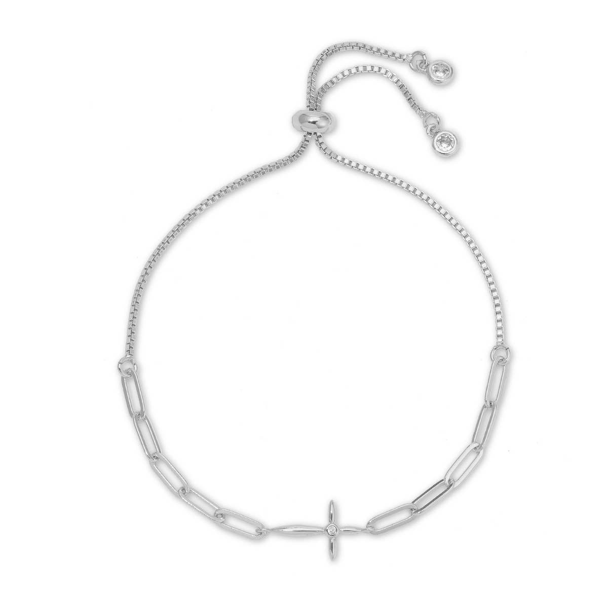 Splendid Iris - Delicate Cross Pulley Bracelet: Gold