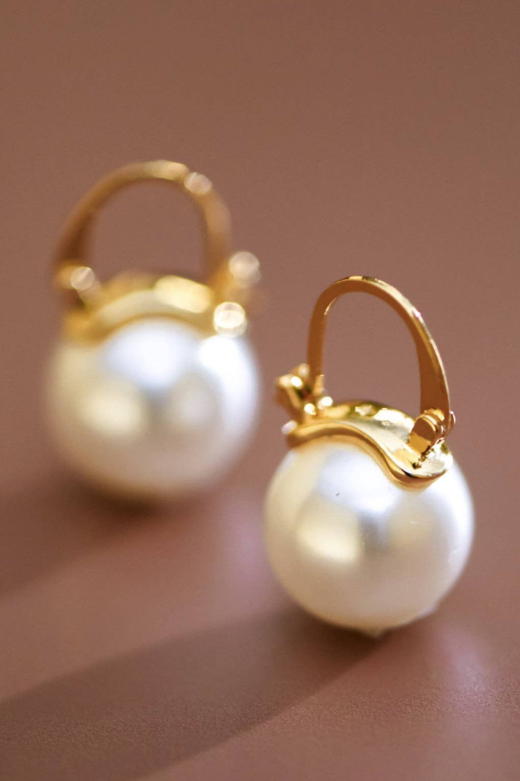 18K Gold PVD Plated Stainless Steel Pearl Drop Earrings