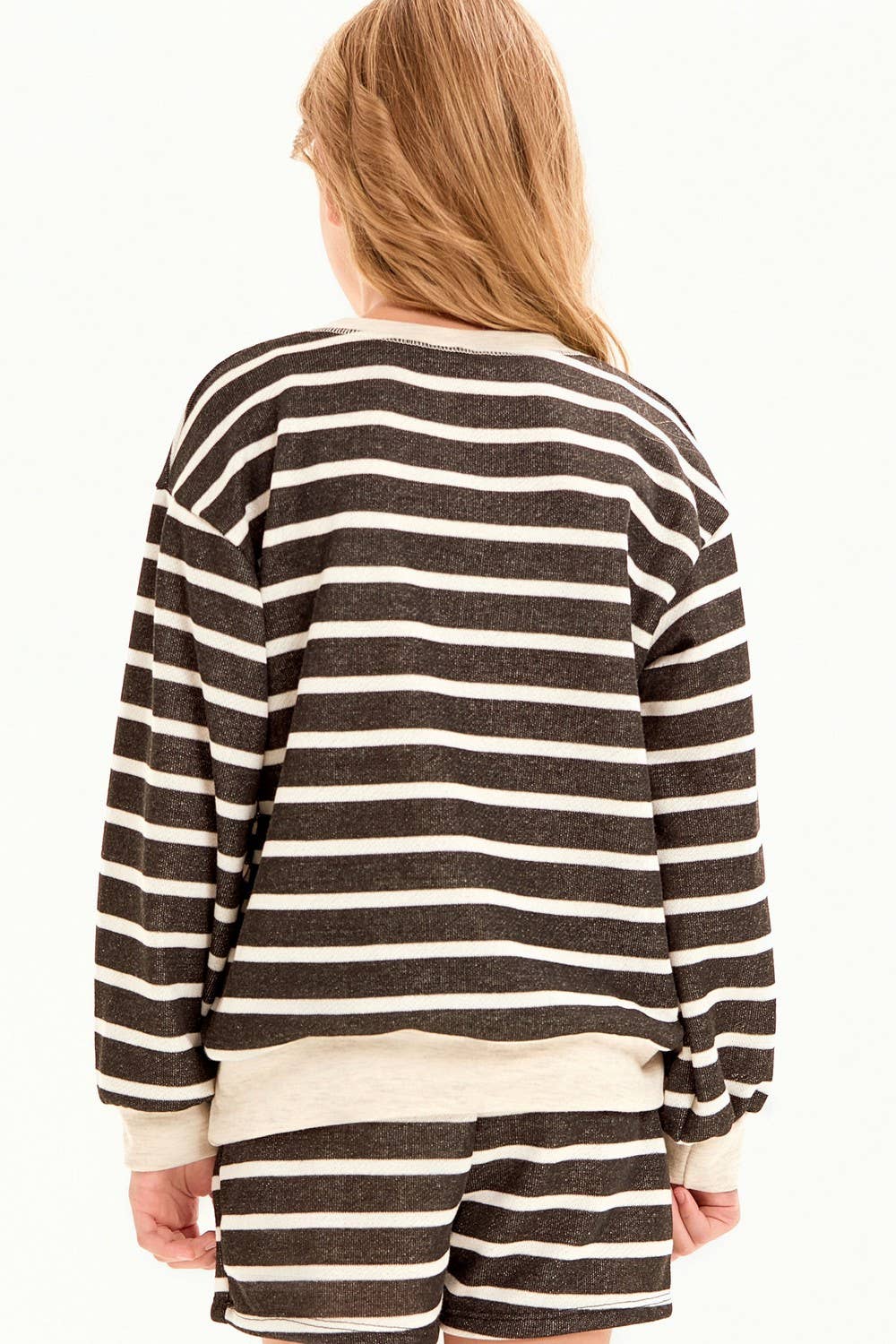 Stripe French Terry Sweatshirt: Black