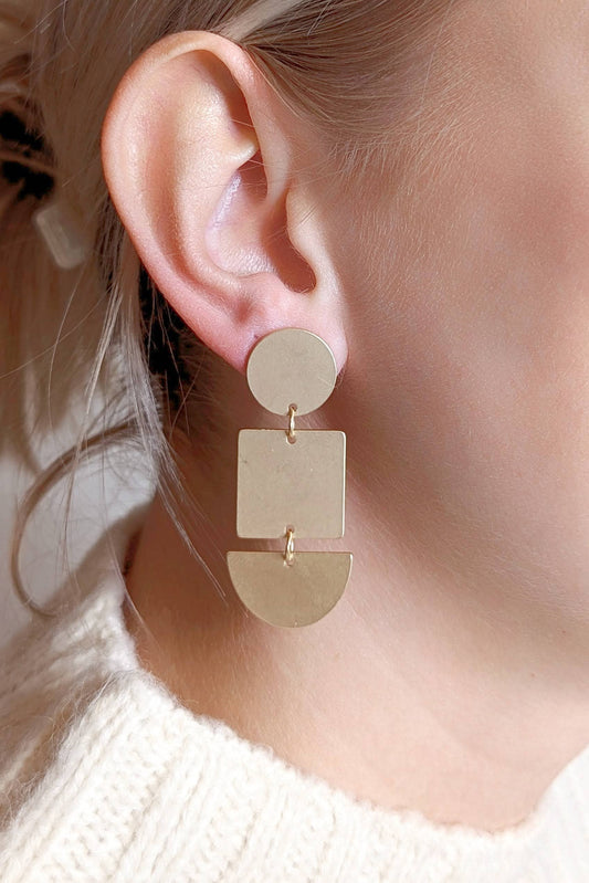Cassia Earrings: Matte Gold