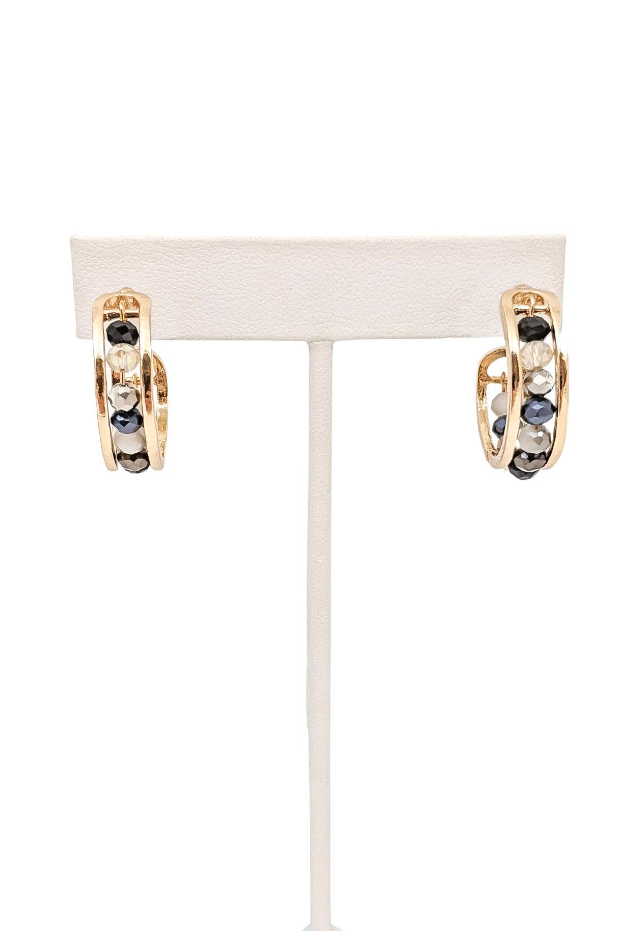 Annabelle Earrings: Black/Gold