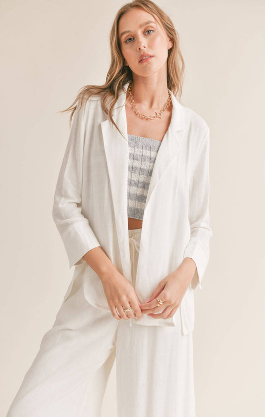 Sugarloaf Linen Blend Open Blazer