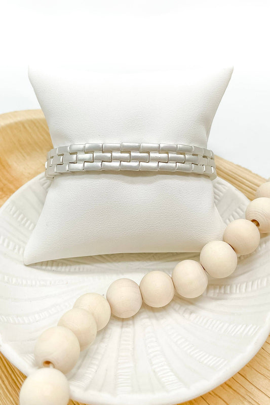 Lula Bracelet: Matte Silver