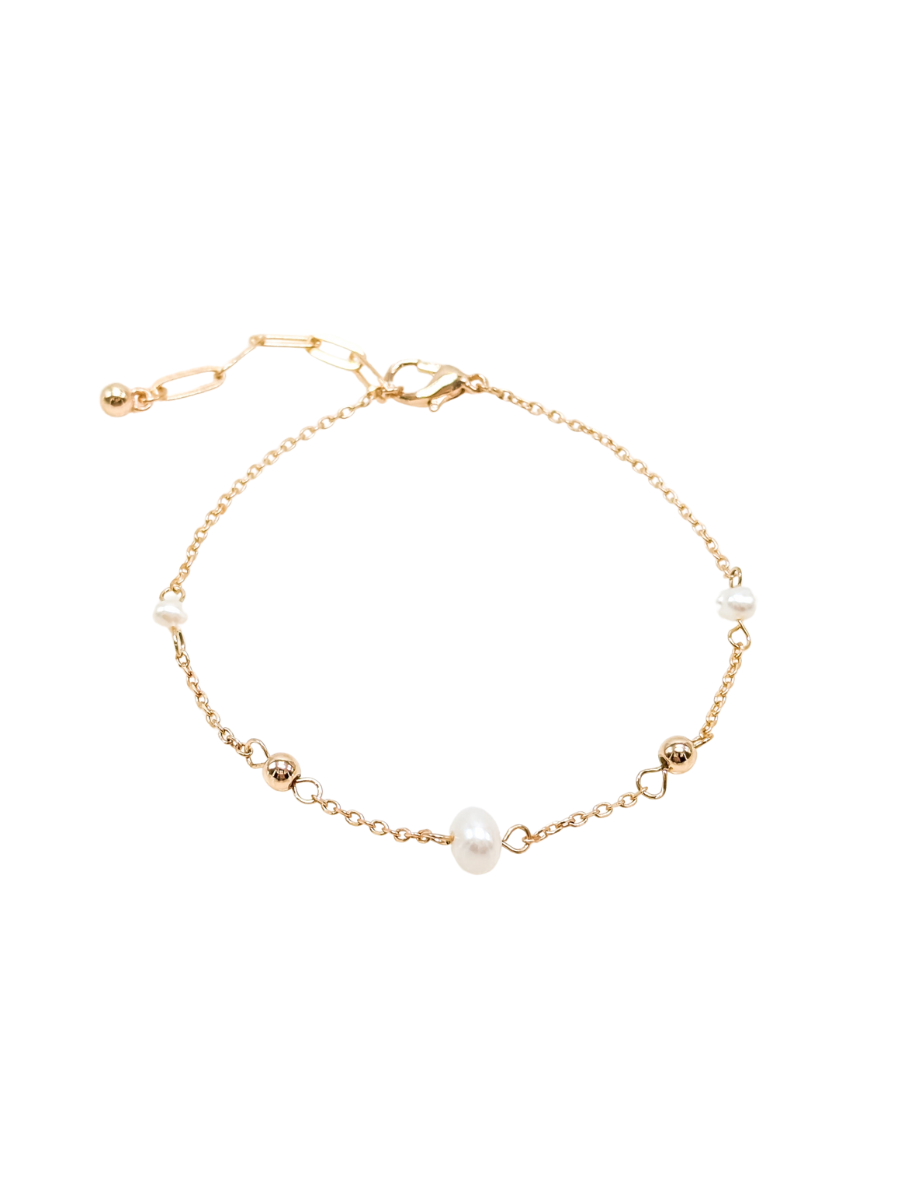 Mila Bracelet: Cream/Gold