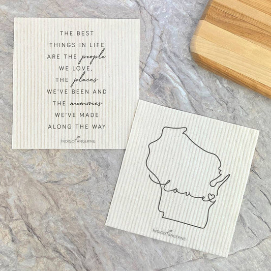 Love State, Best Things in Life 2 pk - Custom Dish Cloth